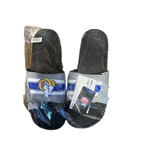 NFL Los Angeles Rams Gray and Blue Slide Sandals NEW 11/12 Men’s Shoes
